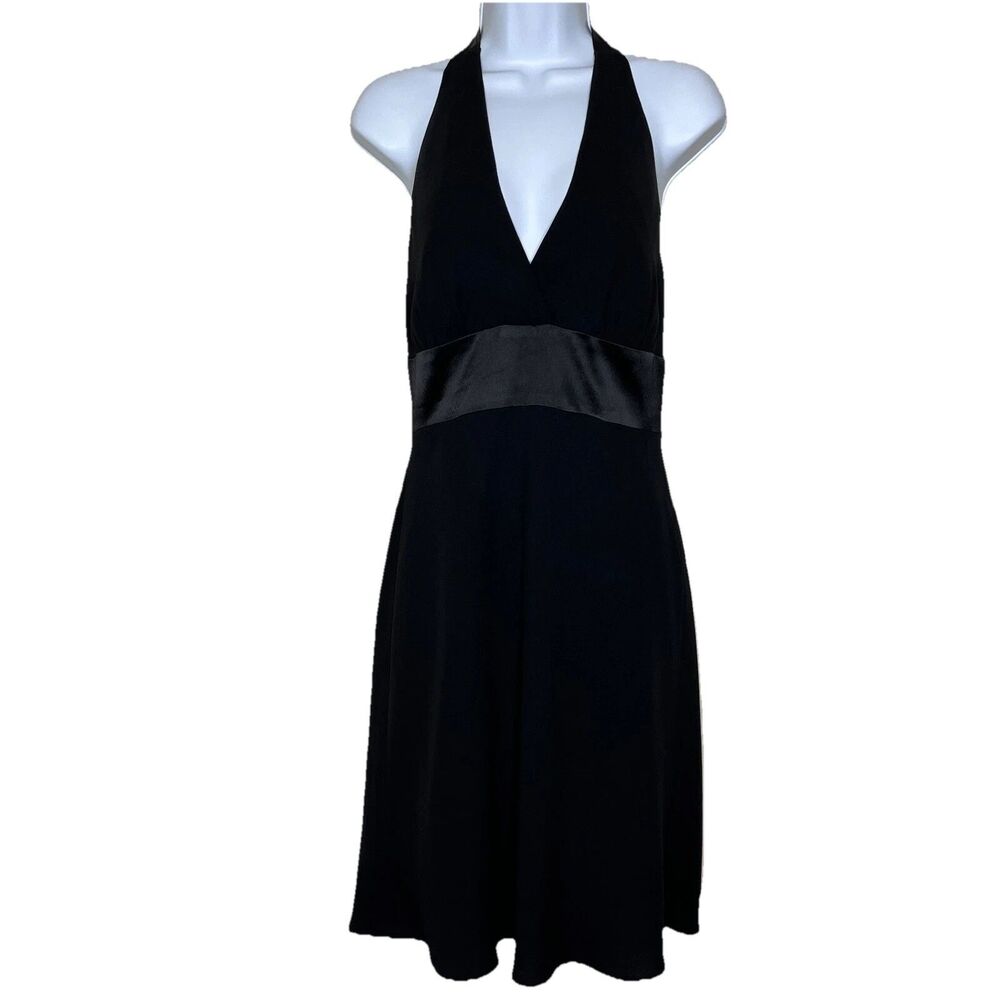 Jones New York Y2K Black Halter Dress 8 P